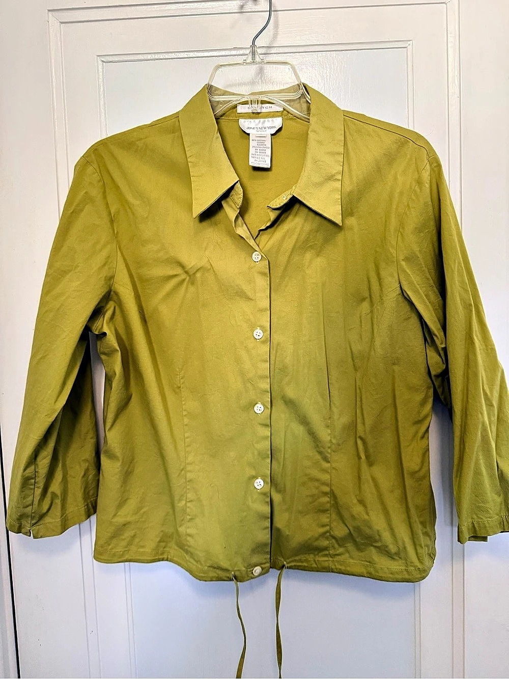 Jones New York Button Down Shirt in Green Size Large